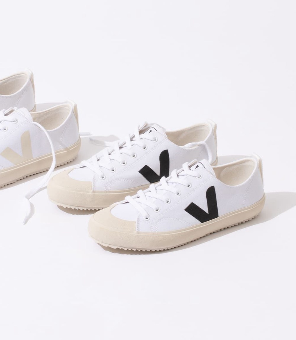 Tenis Veja Hombre - Nova Lona - Blancos/Negros - 351UREGAI